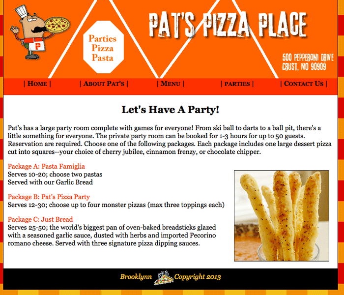 Pats pizza party 