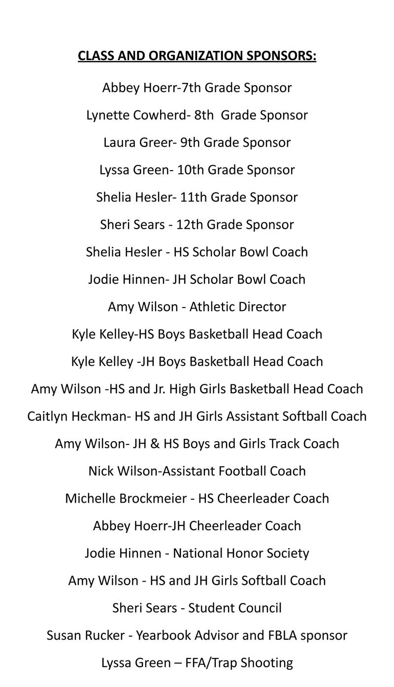 Coaches & Sponsors