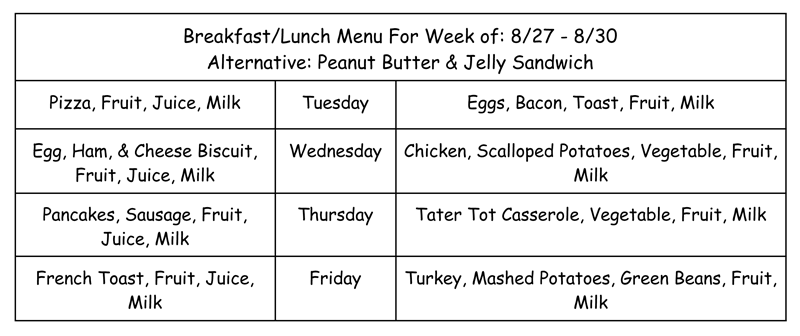 Weekly Menu